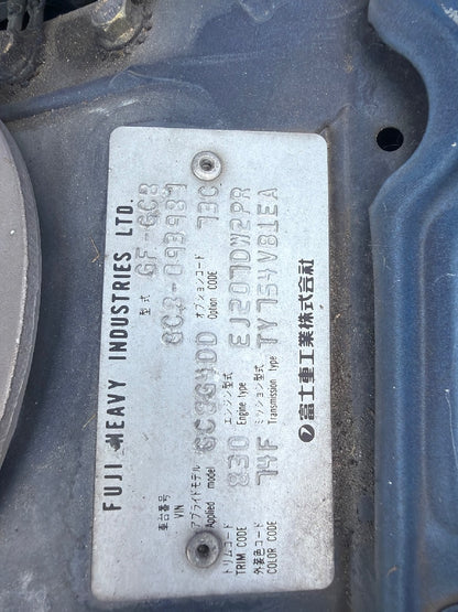 2000 Subaru Impreza WRX RA STI Version VI Limited